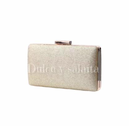 Clutch bolso de mano glitter champan